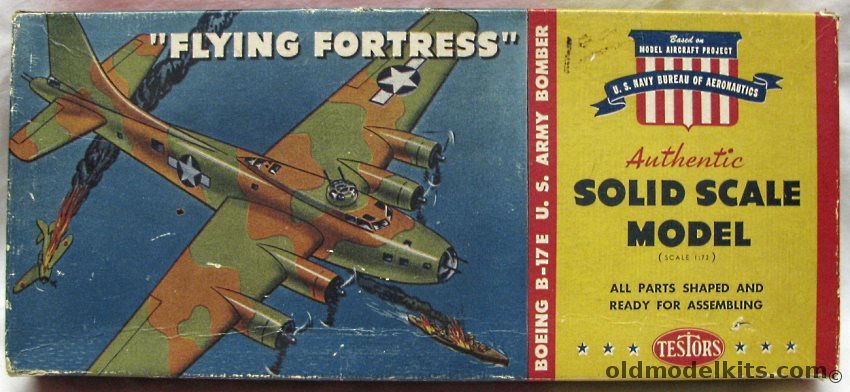 Testors 1/72 Boeing B-17E Flying Fortress - Prefabricated Wooden Kit, 500 plastic model kit